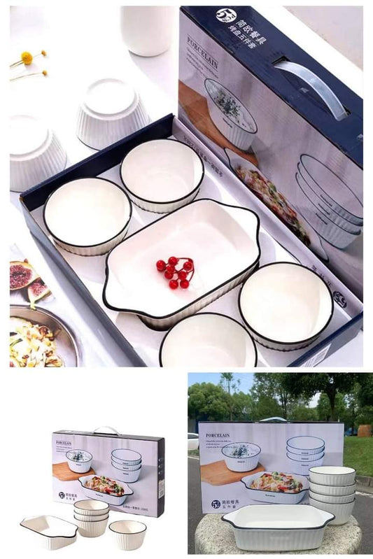 5 in 1 ceramic tableware set