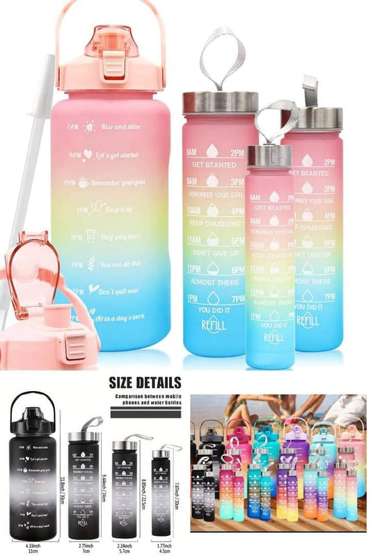 Motivational water bottles 4 set