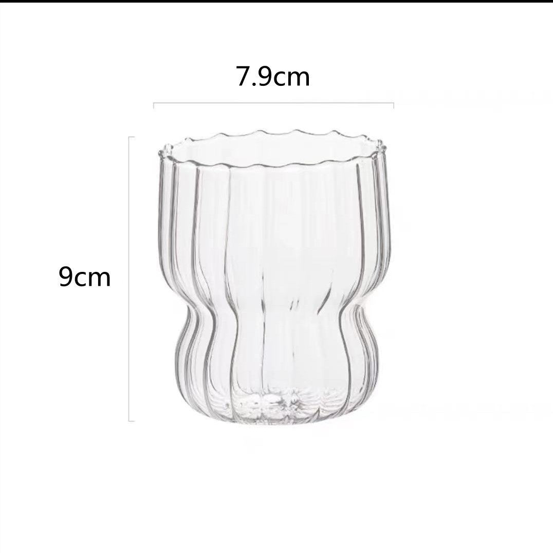 Fat Stripped Glass Cup